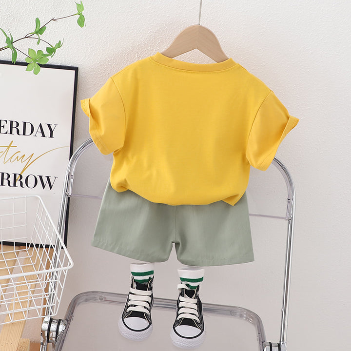 Infant Boys Printed Pure Cotton T-shirt With Shorts