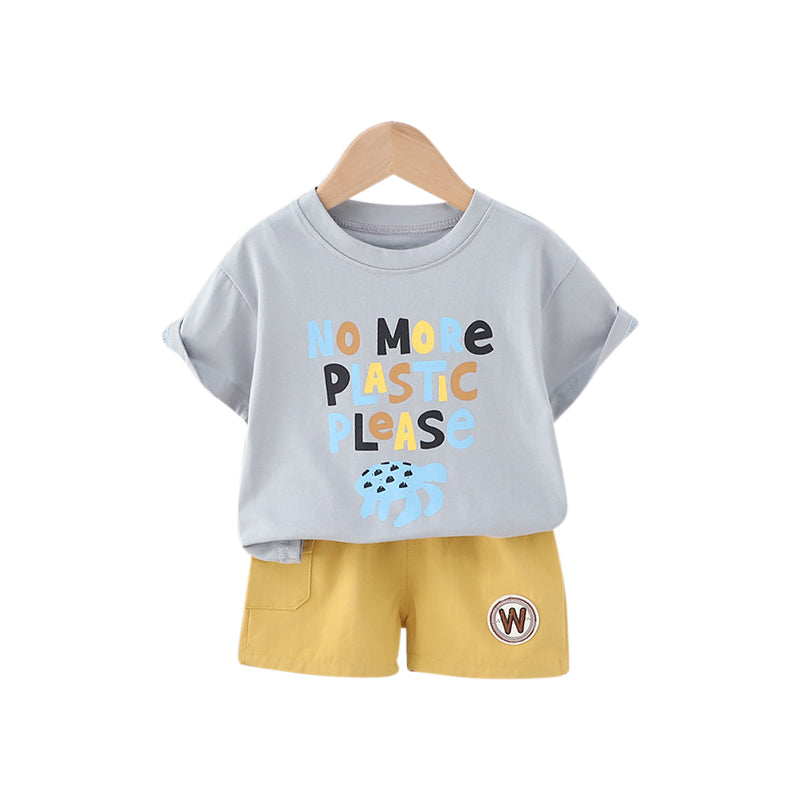 Infant Boys Printed Pure Cotton T-shirt With Shorts
