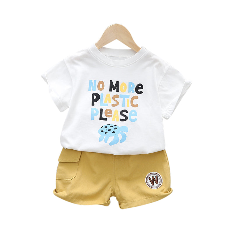 Boys Printed Pure Cotton T-shirt with Shorts