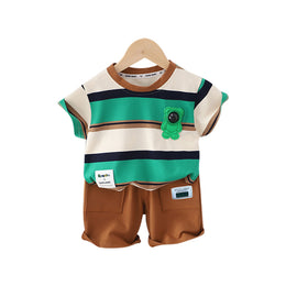 Boys Printed Pure Cotton T-shirt with Shorts