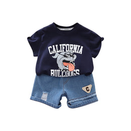 Boys Printed T-shirt with Shorts