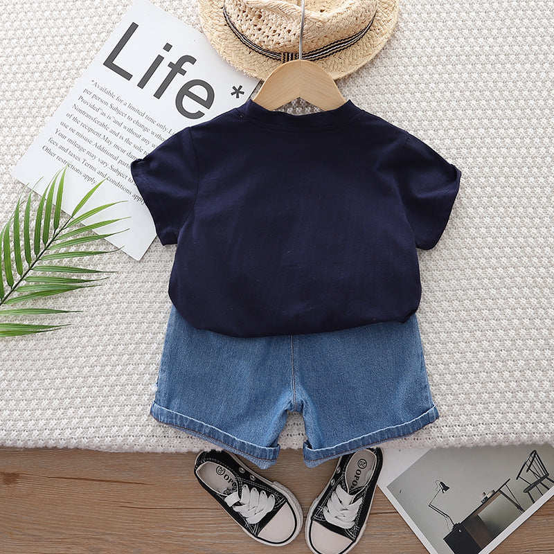 Boys Printed T-shirt with Shorts