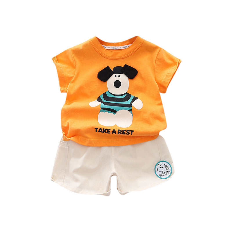 Boys Printed Pure Cotton T-shirt with Shorts