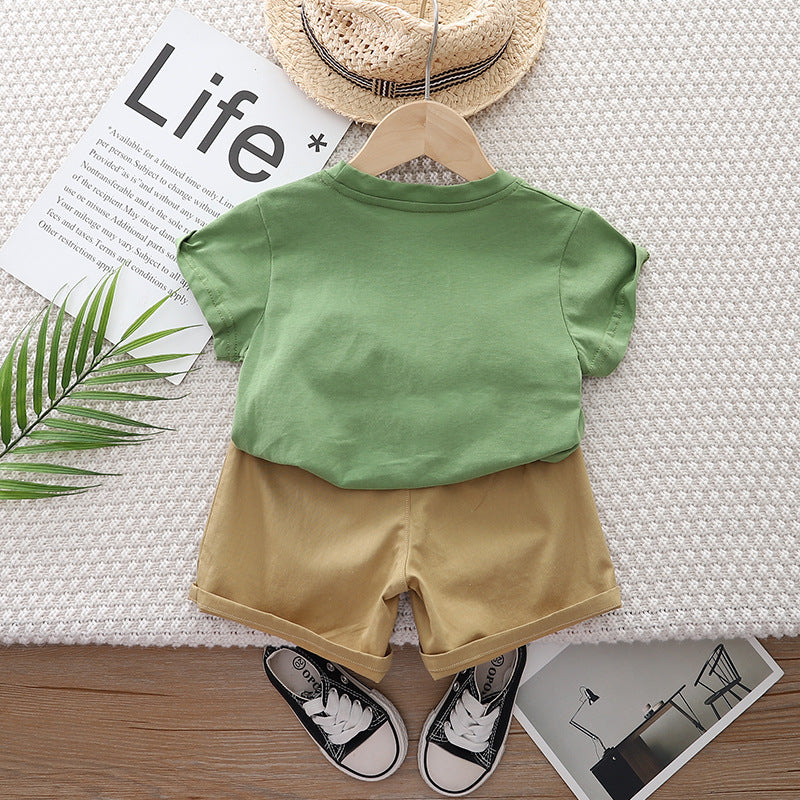Boys Printed Pure Cotton T-shirt with Shorts