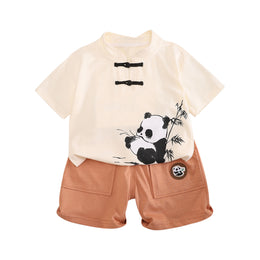 Boys Graphic Printed T-shirt with Shorts