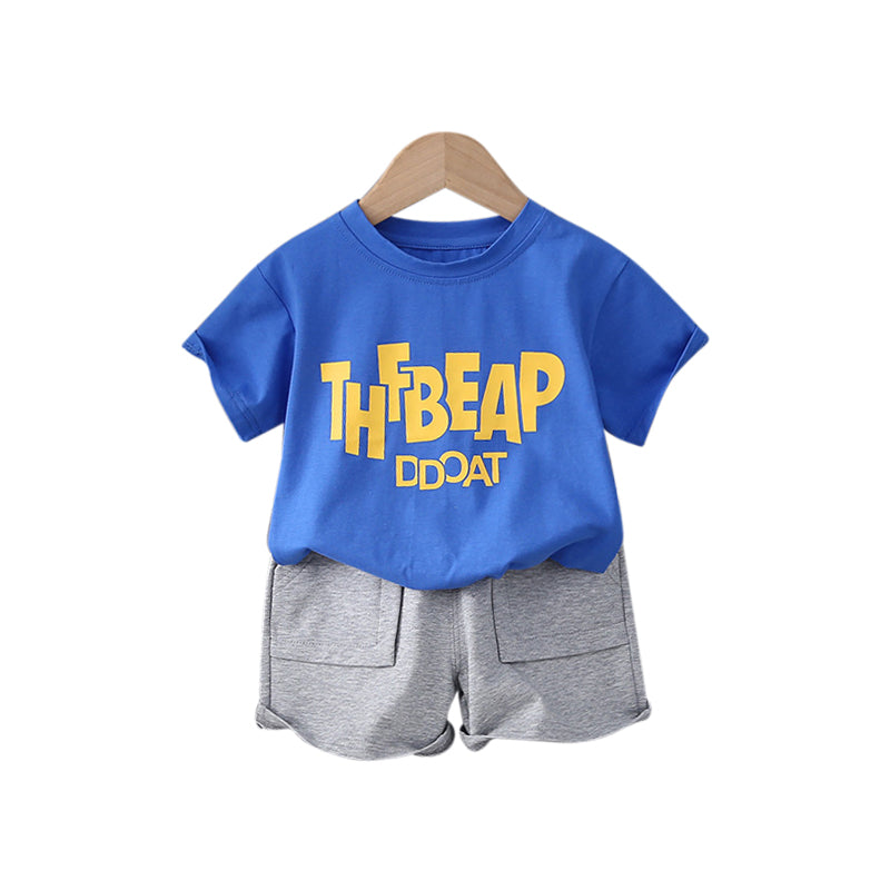 Infant Boys Printed Pure Cotton T-shirt With Shorts