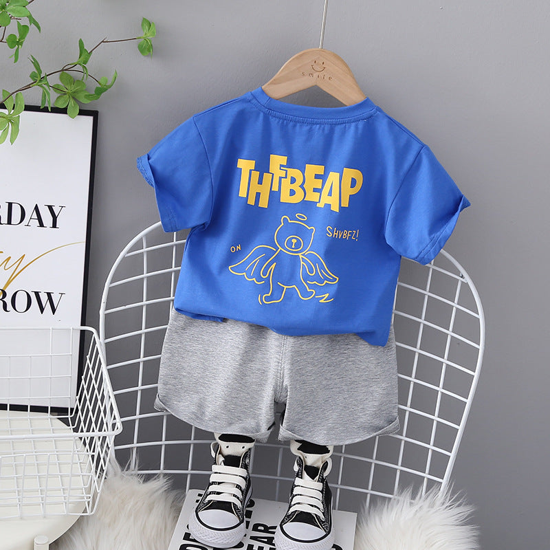 Infant Boys Printed Pure Cotton T-shirt With Shorts