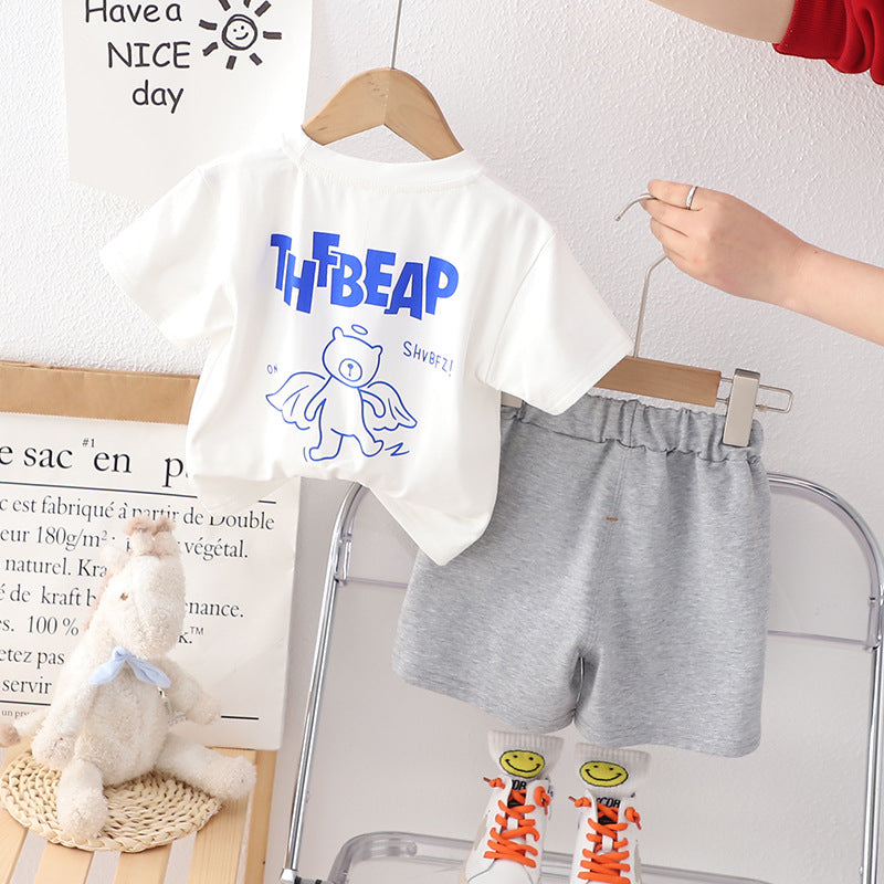 Boys Printed Pure Cotton T-shirt with Shorts