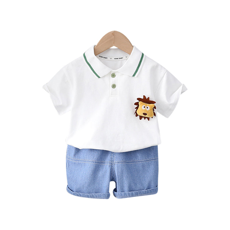 Boys Printed Pure Cotton T-shirt with Shorts