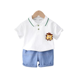 Boys Printed Pure Cotton T-shirt with Shorts