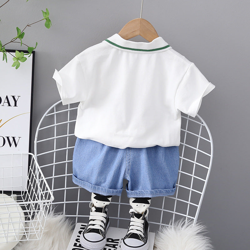 Boys Printed Pure Cotton T-shirt with Shorts
