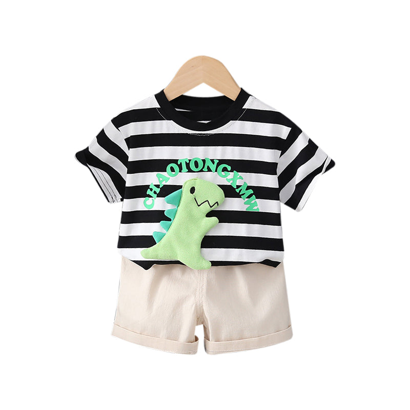 Infant Boys Printed Pure Cotton T-shirt With Shorts