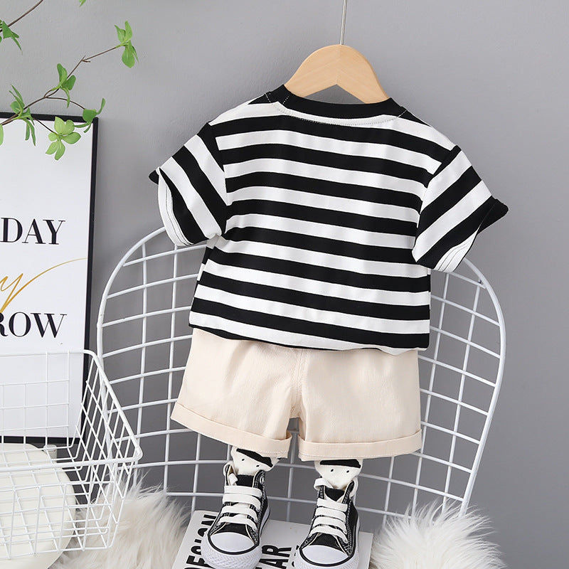 Infant Boys Printed Pure Cotton T-shirt With Shorts