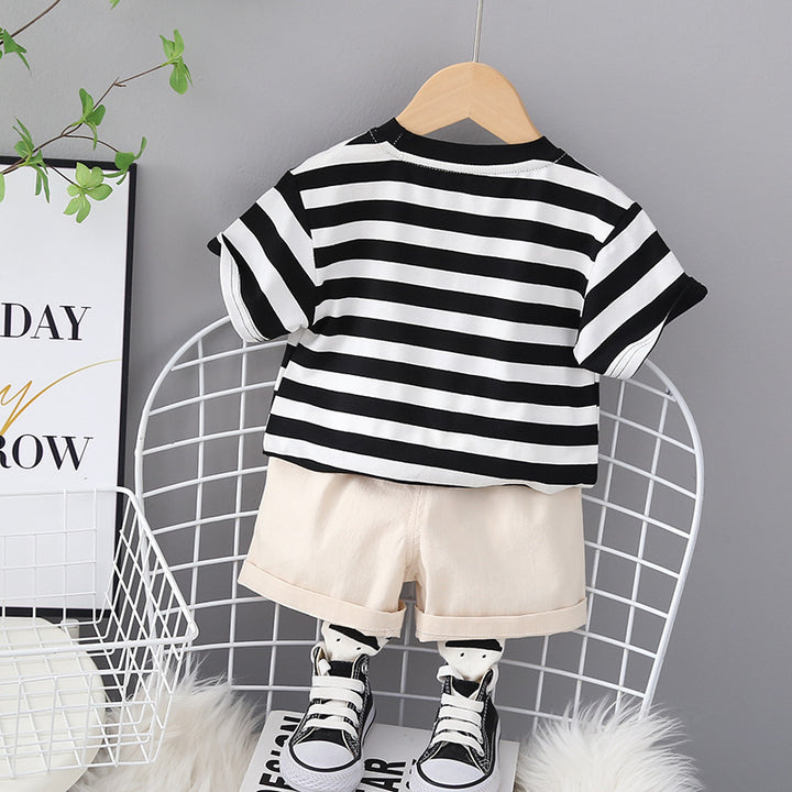 Infant Boys Printed Pure Cotton T-shirt With Shorts