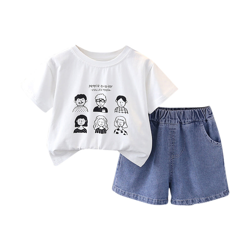 Boys Printed Pure Cotton T-shirt With Shorts