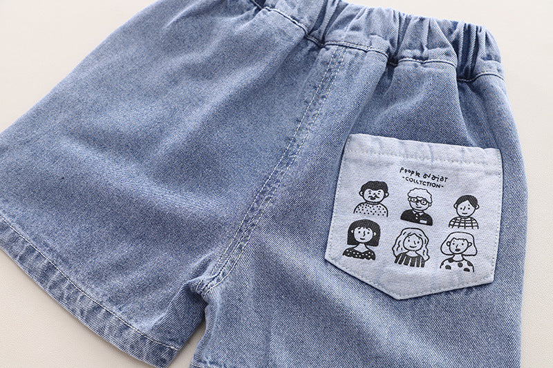 Boys Printed Pure Cotton T-shirt With Shorts