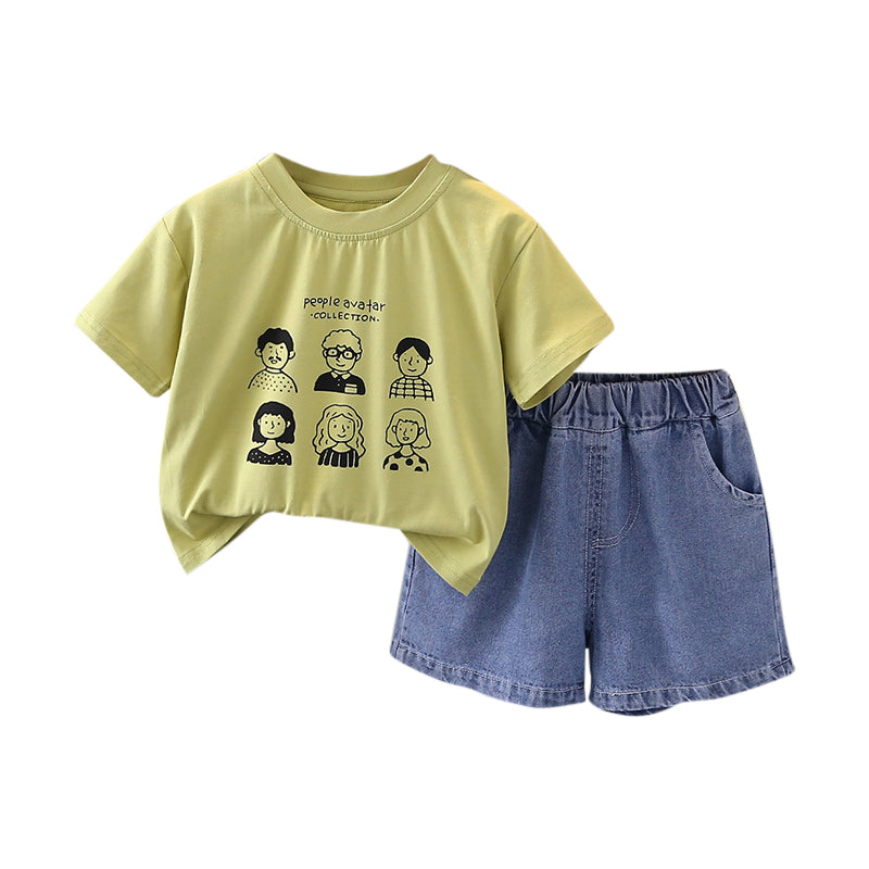 Boys Printed Pure Cotton T-shirt With Shorts