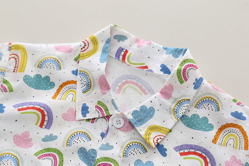 Boys Printed Pure Cotton Shirt With Shorts