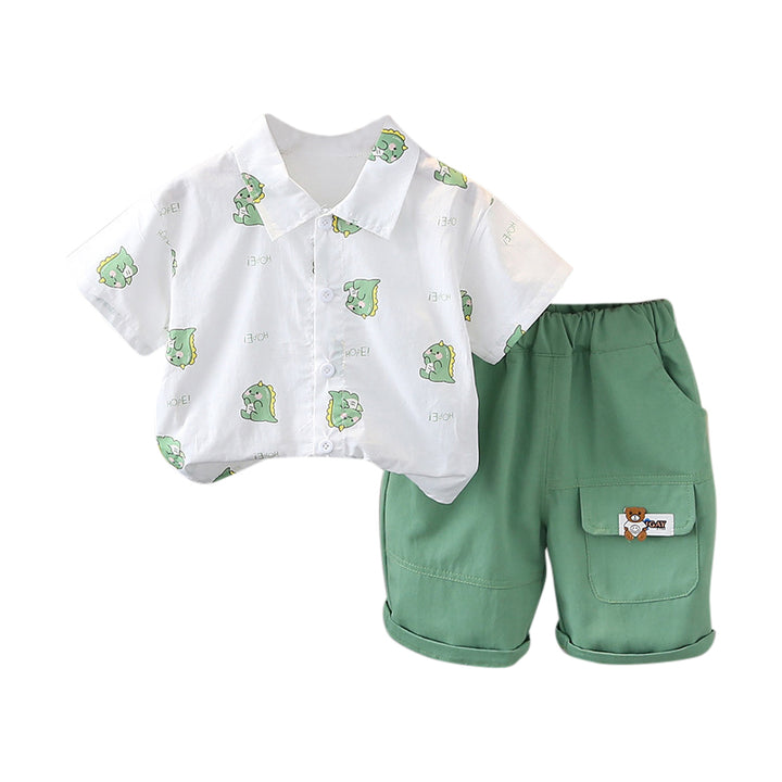 Boys Printed Pure Cotton Shirt With Short
