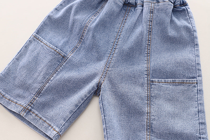 Boys Printed Pure Cotton T-shirt With Shorts