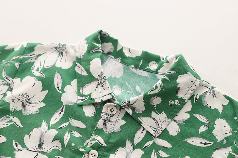 Boys Printed Pure Cotton Shirt with Shorts