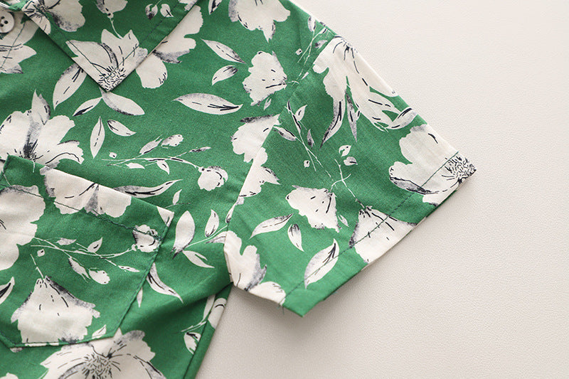 Boys Printed Pure Cotton Shirt with Shorts