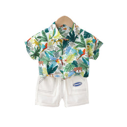 Infant Boys Printed Pure Cotton T-shirt With Shorts