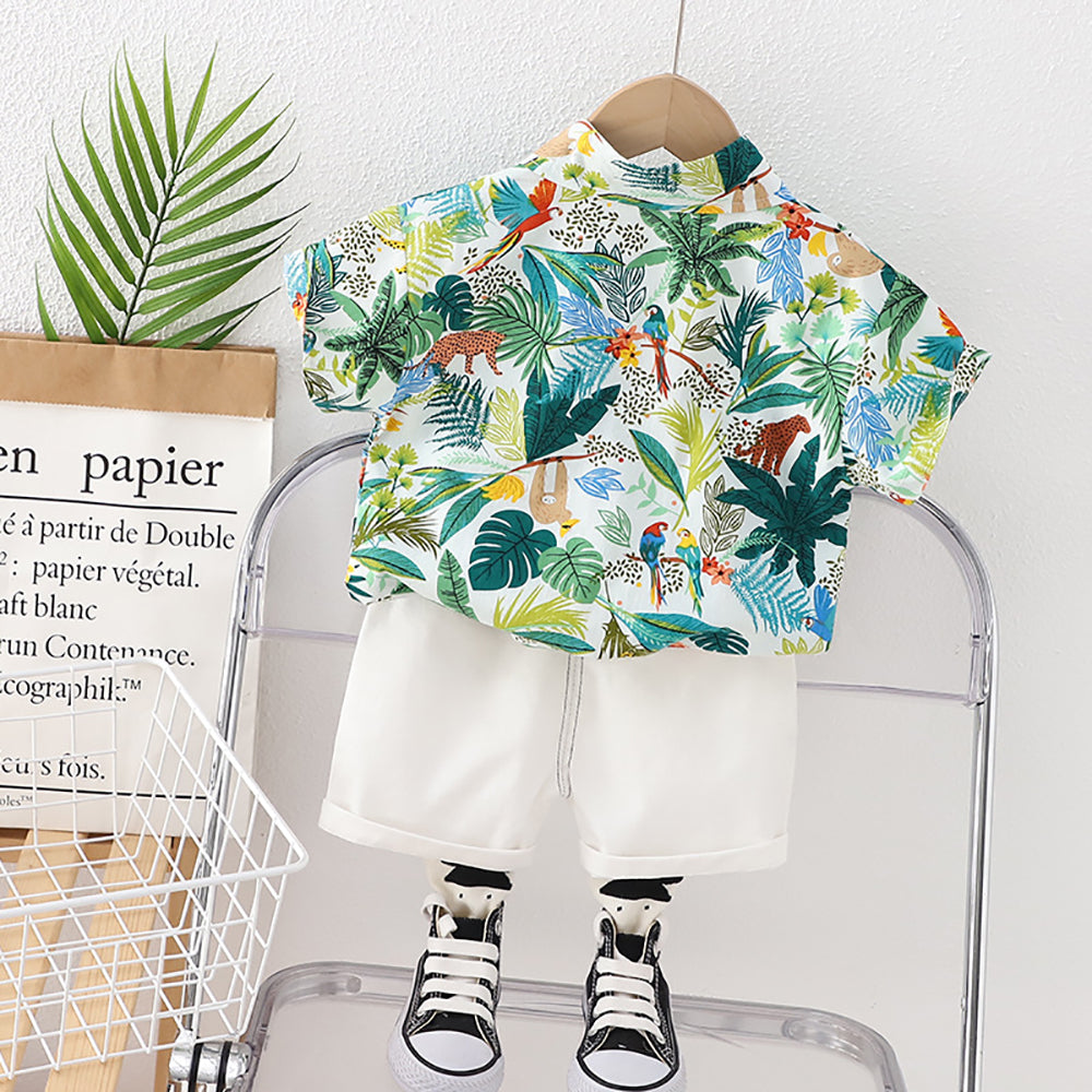 Infant Boys Printed Pure Cotton T-shirt With Shorts
