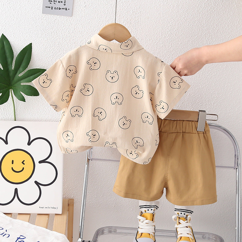 Boys Conversational Printed Shirt & Shorts
