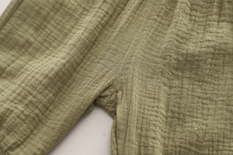 Boys White & Olive Green Round Neck T-shirt with Shorts