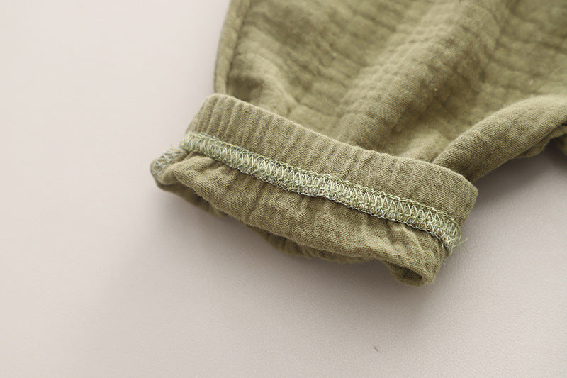 Boys White & Olive Green Round Neck T-shirt with Shorts