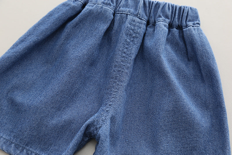 Orange & Blue Boys Striped Shirt & Shorts