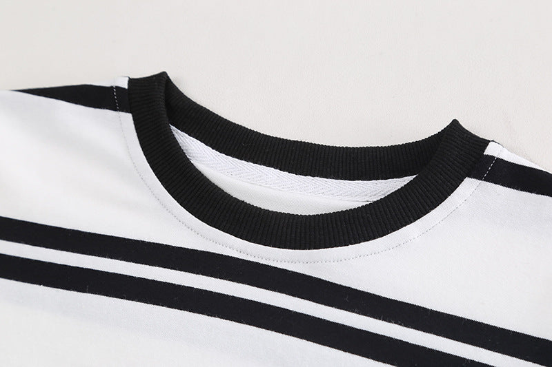 Boys Striped Pure Cotton T-shirt with Shorts