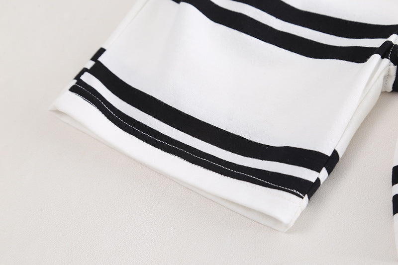 Boys Striped Pure Cotton T-shirt with Shorts