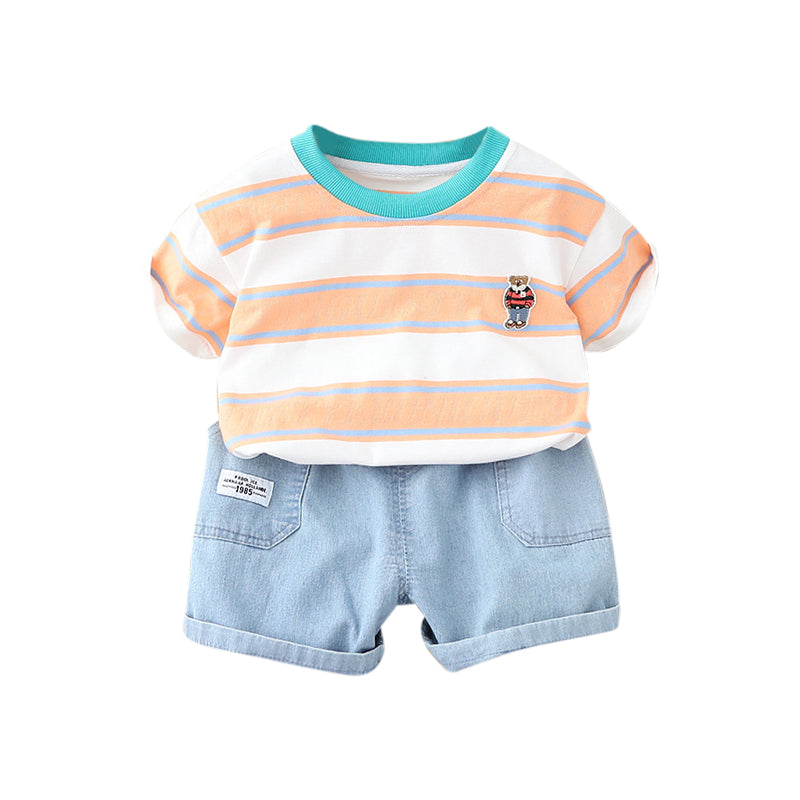 Boys Printed Pure Cotton T-shirt with Shorts