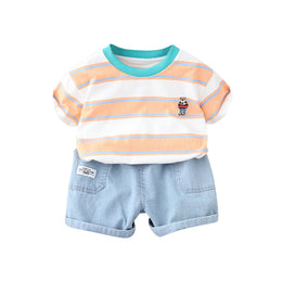 Boys Printed Pure Cotton T-shirt with Shorts