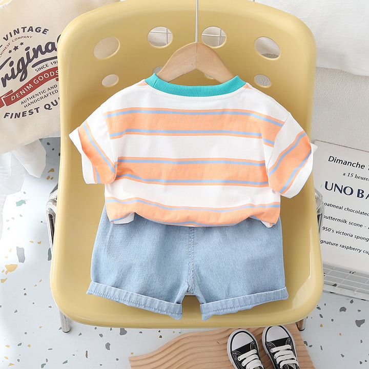 Boys Printed Pure Cotton T-shirt with Shorts