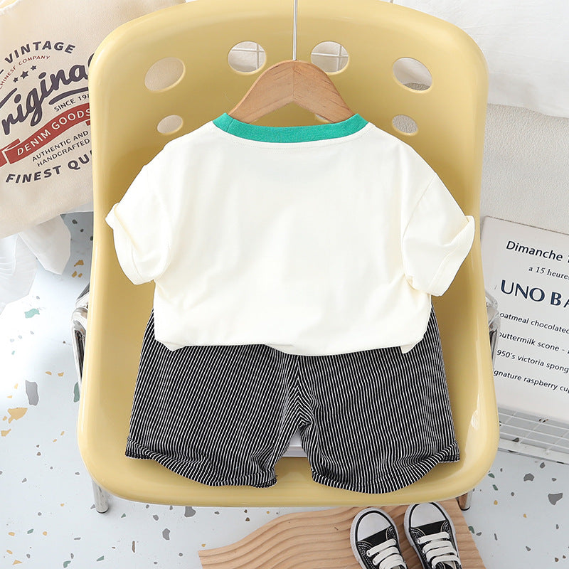 Boys Printed Pure Cotton T-shirt With Shorts
