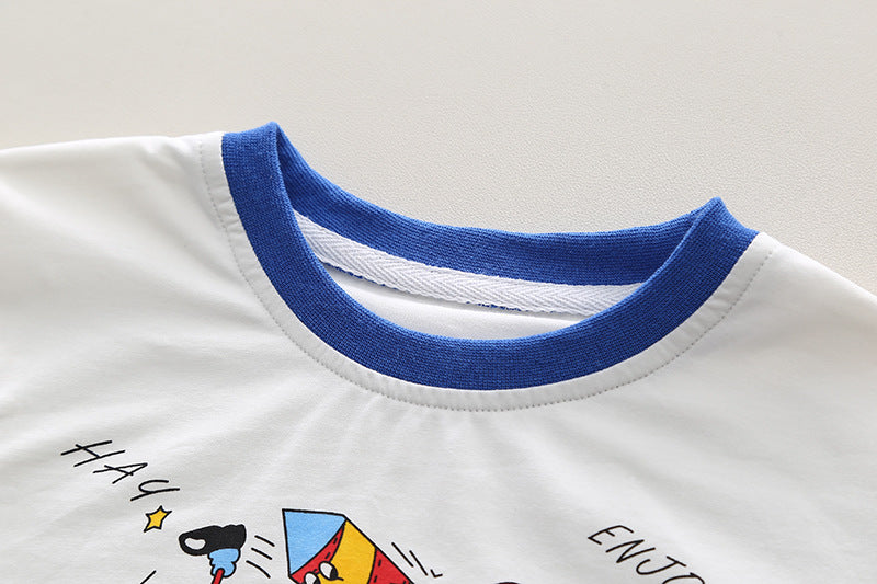 Boys Printed Pure Cotton T-shirt with Shorts