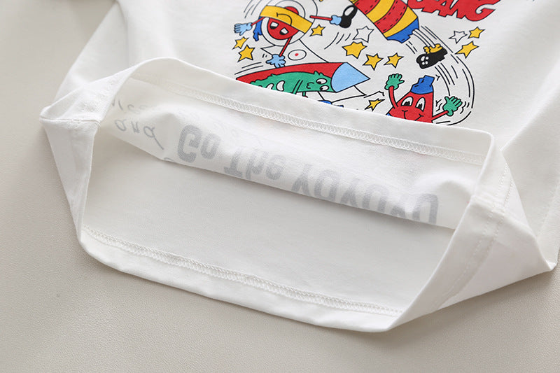 Boys Printed Pure Cotton T-shirt with Shorts