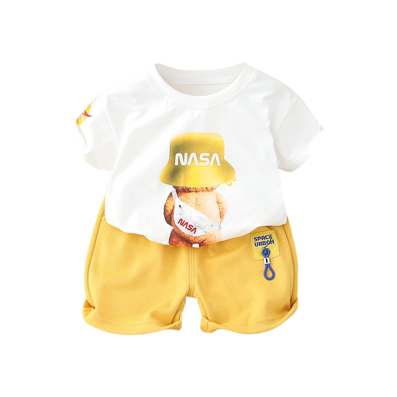 Boys Printed Pure Cotton T-shirt with Shorts
