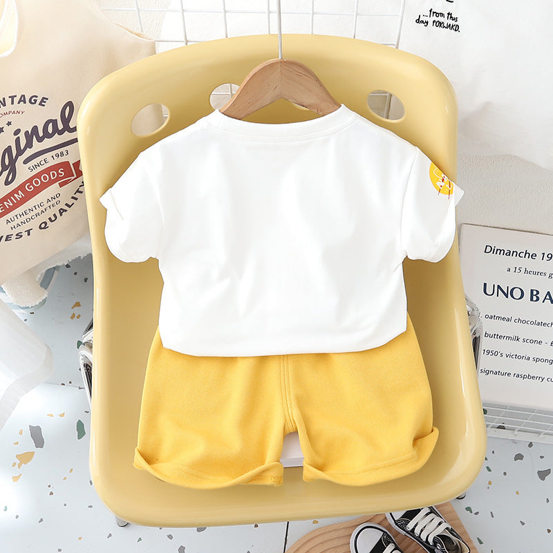 Boys Printed Pure Cotton T-shirt with Shorts
