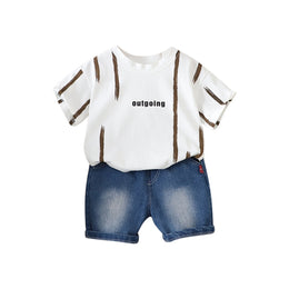 Boys Printed Pure Cotton T-shirt with Shorts