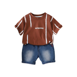 Boys Printed Pure Cotton T-shirt with Shorts