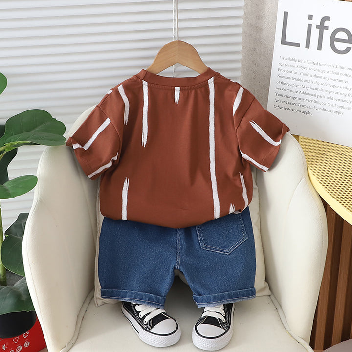 Boys Printed Pure Cotton T-shirt with Shorts