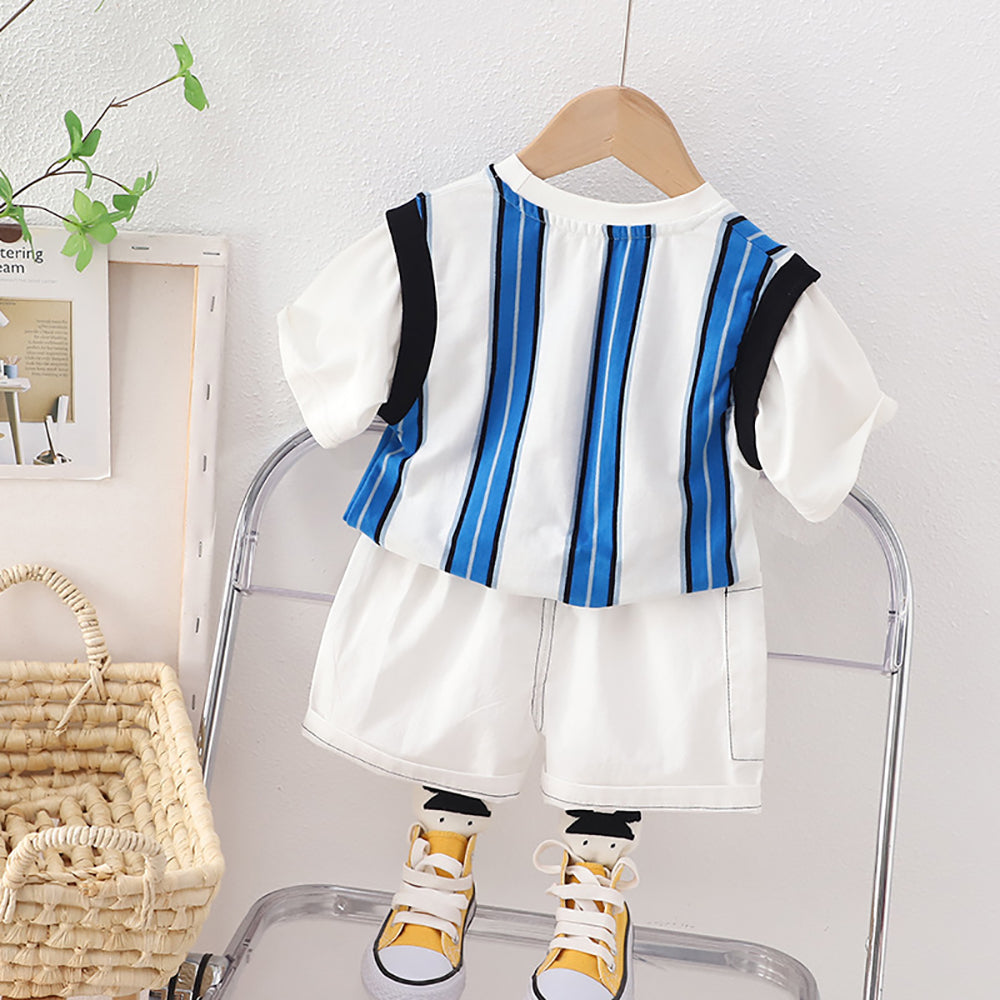 Boys Printed Pure Cotton T-shirt With Shorts