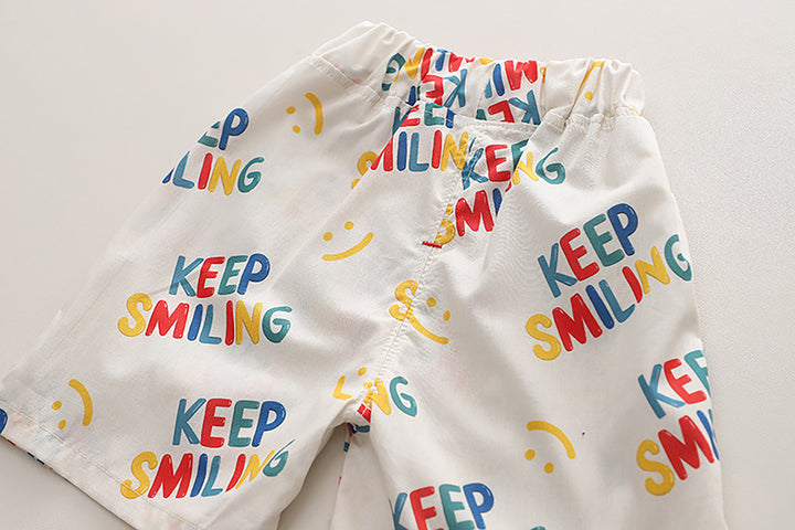 Infant Boys Printed Pure Cotton Shirt With Shorts