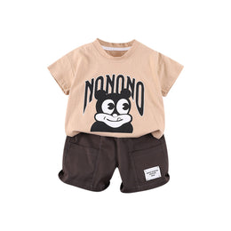 Boys Printed Pure Cotton T-shirt with Shorts