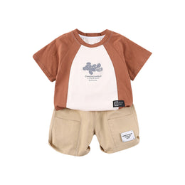 Boys Printed Pure Cotton T-shirt with Shorts