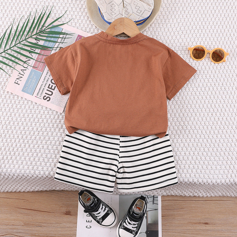 Boys Printed Pure Cotton T-shirt with Shorts